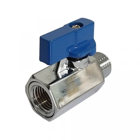 Válvula De Esfera Mini Latão M/F BSP 1/4